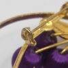 BRO-00044 (1) (5) Vintage 1950s Cannetille Filigree Floral Brooch with Purple Satin Beads