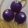 BRO-00044 (1) (6) Vintage 1950s Cannetille Filigree Floral Brooch with Purple Satin Beads