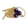 BRO-00044-web Vintage 1950s Cannetille Filigree Floral Brooch with Purple Satin Beads