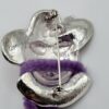 Red Hat Lady Portrait Brooch with Purple Scarf and Faulty Clasp