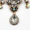 Vintage Style Antique Gold Rhinestone & Aurora Borealis Dangle Brooch Pin