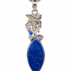 Lapis Lazuli and Amethyst Fairy Pendant in 925 Sterling Silver