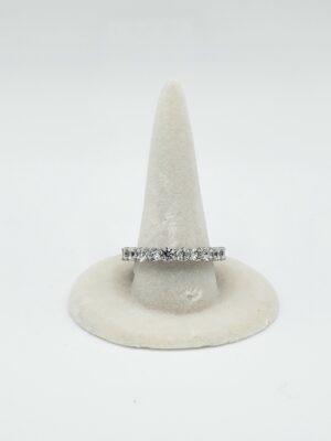 Clear Crystal Full Eternity Sterling Silver Ring