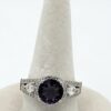 Amethyst Clear Accent Sterling Silver Ring Size 6.25