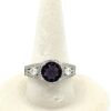 Amethyst Clear Accent Sterling Silver Ring Size 6.25