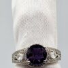 Amethyst Clear Accent Sterling Silver Ring Size 6.25