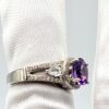 Amethyst Clear Accent Sterling Silver Ring Size 6.25