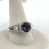 Amethyst Clear Accent Sterling Silver Ring Size 6.25
