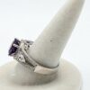 Amethyst Clear Accent Sterling Silver Ring Size 6.25