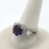 Amethyst Clear Accent Sterling Silver Ring Size 6.25