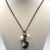 Sorrelli Rhinestone Locket Necklace Pearls Bead Charms