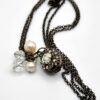 Sorrelli Rhinestone Locket Necklace Pearls Bead Charms
