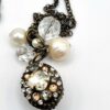 Sorrelli Rhinestone Locket Necklace Pearls Bead Charms