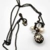 Sorrelli Rhinestone Locket Necklace Pearls Bead Charms