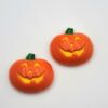 VTG '93 Hallmark HMK CDS Smiling Pumpkin Jack-O'-Lantern Metal Button Clips Pair