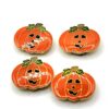 VTG 1980-1990s Enamel Jack-O'-Lantern Pumpkin Button Covers (Set of 4)