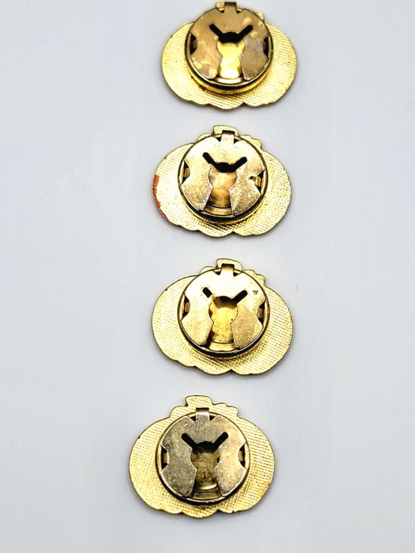 VTG 1980-1990s Enamel Jack-O'-Lantern Pumpkin Button Covers (Set of 4)