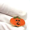 VTG 1980-1990s Enamel Jack-O'-Lantern Pumpkin Button Covers (Set of 4)
