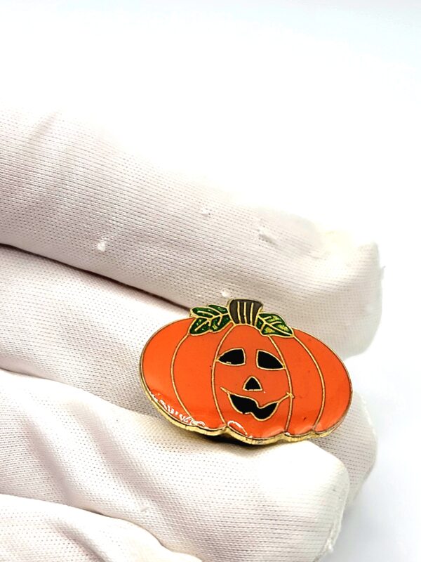 VTG 1980-1990s Enamel Jack-O'-Lantern Pumpkin Button Covers (Set of 4)