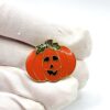 VTG 1980-1990s Enamel Jack-O'-Lantern Pumpkin Button Covers (Set of 4)