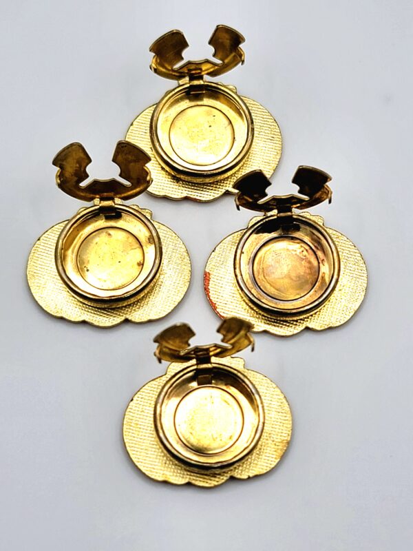 VTG 1980-1990s Enamel Jack-O'-Lantern Pumpkin Button Covers (Set of 4)