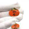 VTG 1980-1990s Enamel Jack-O'-Lantern Pumpkin Button Covers (Set of 4)