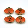 VTG 1980-1990s Enamel Jack-O'-Lantern Pumpkin Button Covers (Set of 4)
