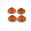 VTG 1980-1990s Enamel Jack-O'-Lantern Pumpkin Button Covers (Set of 4)
