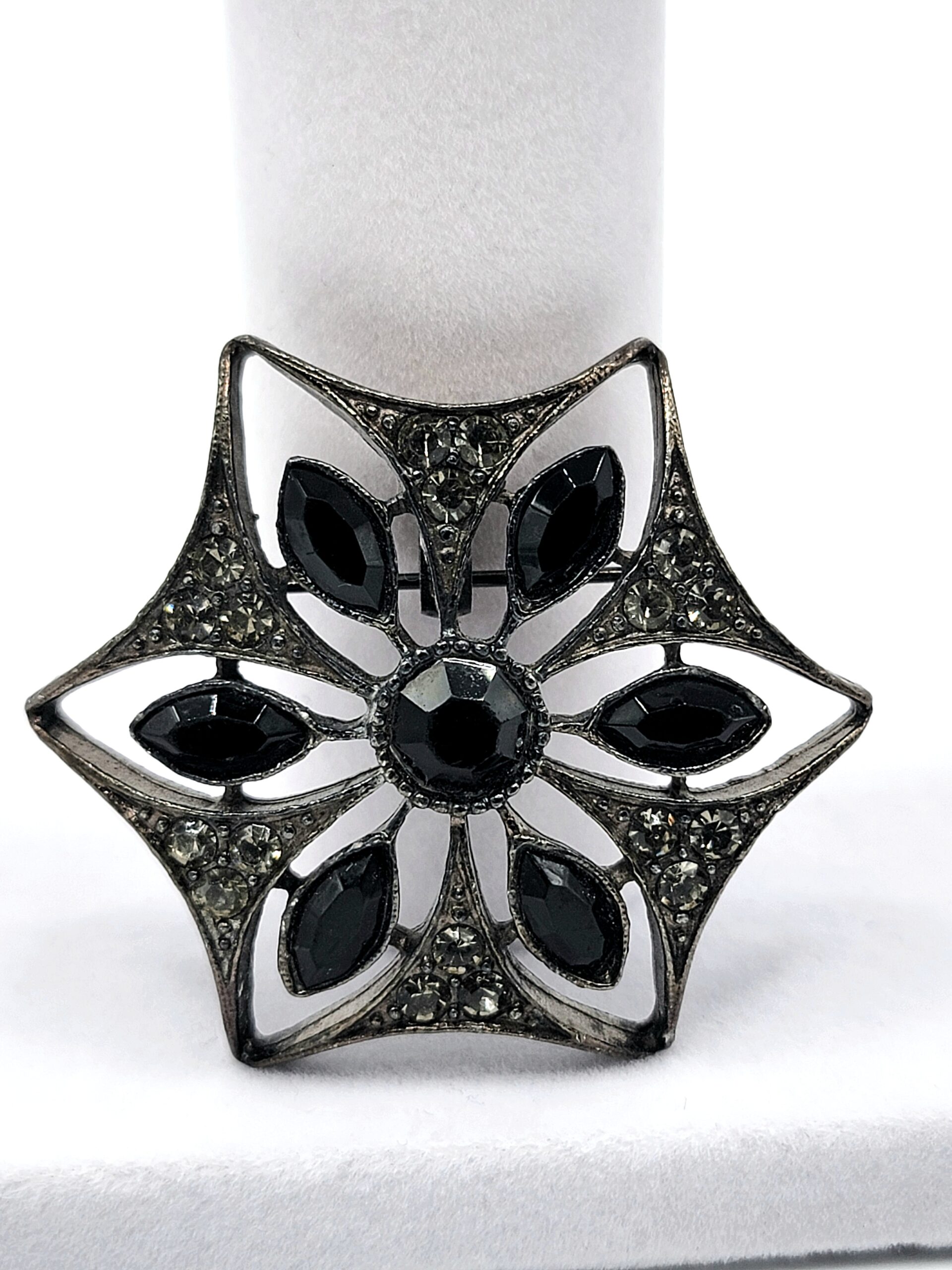 Robert Rose Black Glass Star Brooch Pendant