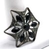 Robert Rose Black Glass Star Brooch Pendant