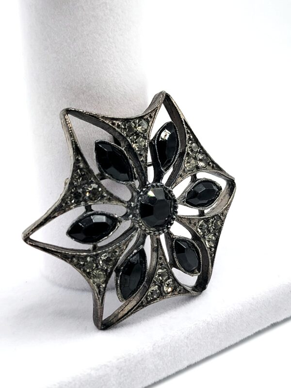 Robert Rose Black Glass Star Brooch Pendant