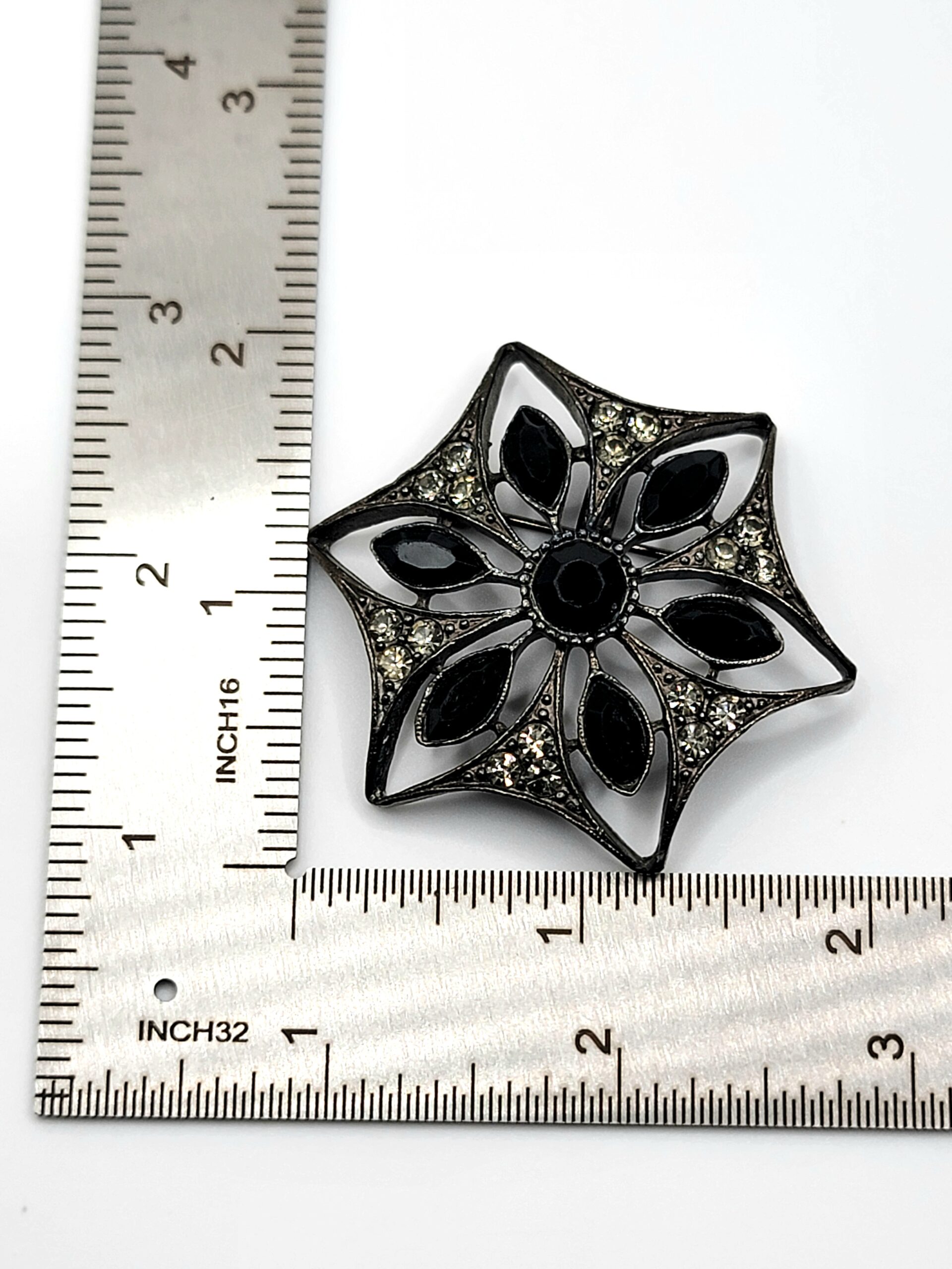 Robert Rose Black Glass Star Brooch Pendant