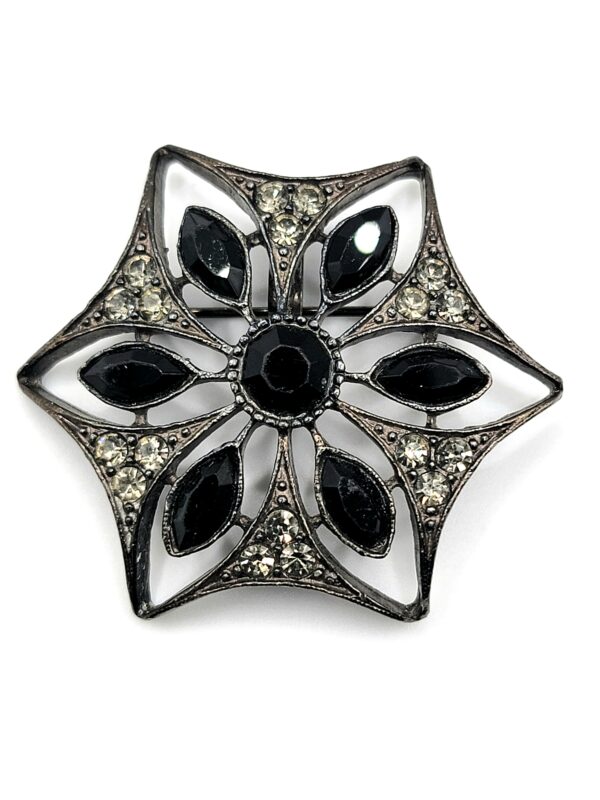 Robert Rose Black Glass Star Brooch Pendant