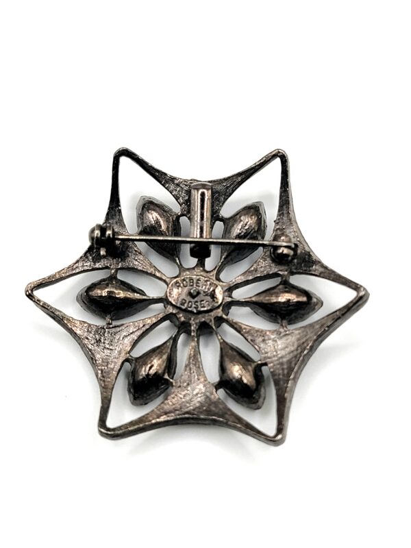 Robert Rose Black Glass Star Brooch Pendant