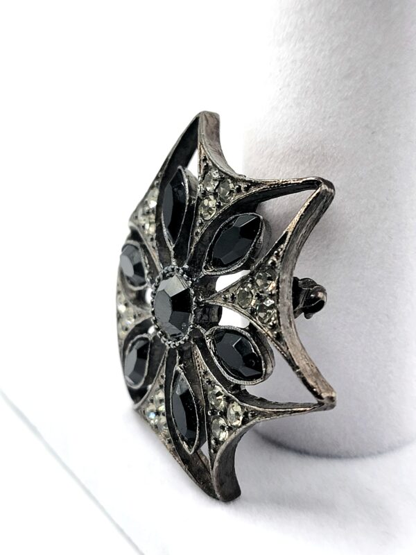Robert Rose Black Glass Star Brooch Pendant