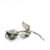 BRO-00050 (1) Giovanni Silver-Tone Sculpted Rosebud Brooch