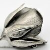 BRO-00050 (1) (7) Giovanni Silver-Tone Sculpted Rosebud Brooch
