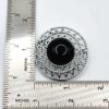 Sarah Coventry Jet Set Black Cabochon Silver-Tone Brooch