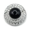 Sarah Coventry Jet Set Black Cabochon Silver-Tone Brooch