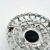 Sarah Coventry Jet Set Black Cabochon Silver-Tone Brooch