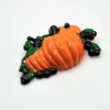 Vintage "Best" Halloween Enamel Pumpkin & Berry Cluster Brooch Pendant