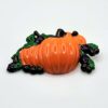 Vintage "Best" Halloween Enamel Pumpkin & Berry Cluster Brooch Pendant
