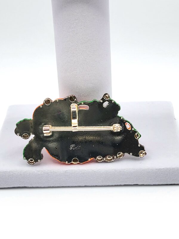 Vintage "Best" Halloween Enamel Pumpkin & Berry Cluster Brooch Pendant