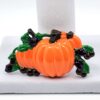 Vintage "Best" Halloween Enamel Pumpkin & Berry Cluster Brooch Pendant