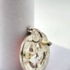 Vintage "MJ" Silver-Tone Enamel Jack-O'-Lantern Pumpkin Halloween Brooch Pendant