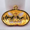 PEN-00011 (1) (3) Vintage Halloween Jack-O'-Lantern Pendant - Orange Enamel Pumpkin Charm