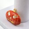 PEN-00011 (1) (4) Vintage Halloween Jack-O'-Lantern Pendant - Orange Enamel Pumpkin Charm