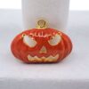 PEN-00011 (1) (6) Vintage Halloween Jack-O'-Lantern Pendant - Orange Enamel Pumpkin Charm