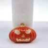 PEN-00011 (1) (8) Vintage Halloween Jack-O'-Lantern Pendant - Orange Enamel Pumpkin Charm